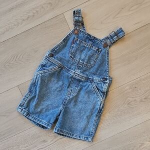 Vintage Looking Levis Denim Short Overalls Shortalls, 24 Months
